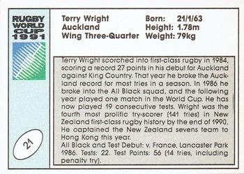1991 Regina Rugby World Cup #21 Terry Wright Back